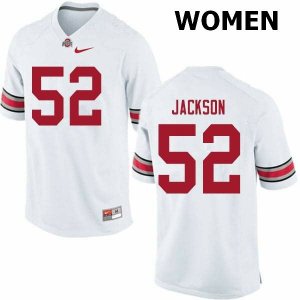 NCAA Ohio State Buckeyes Women's #52 Antwuan Jackson White Nike Football College Jersey DAK6145BY